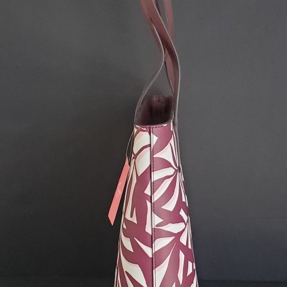 KATE SPADE Authentic Jana Foliage Tote Handbag Smooth Leather Travel Resortwear - Picture 5 of 11